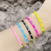 New cross-border European and American jewelry, a unique Bohemian style, colorful oil-dripping geometric C-shaped bracelet for women details Picture