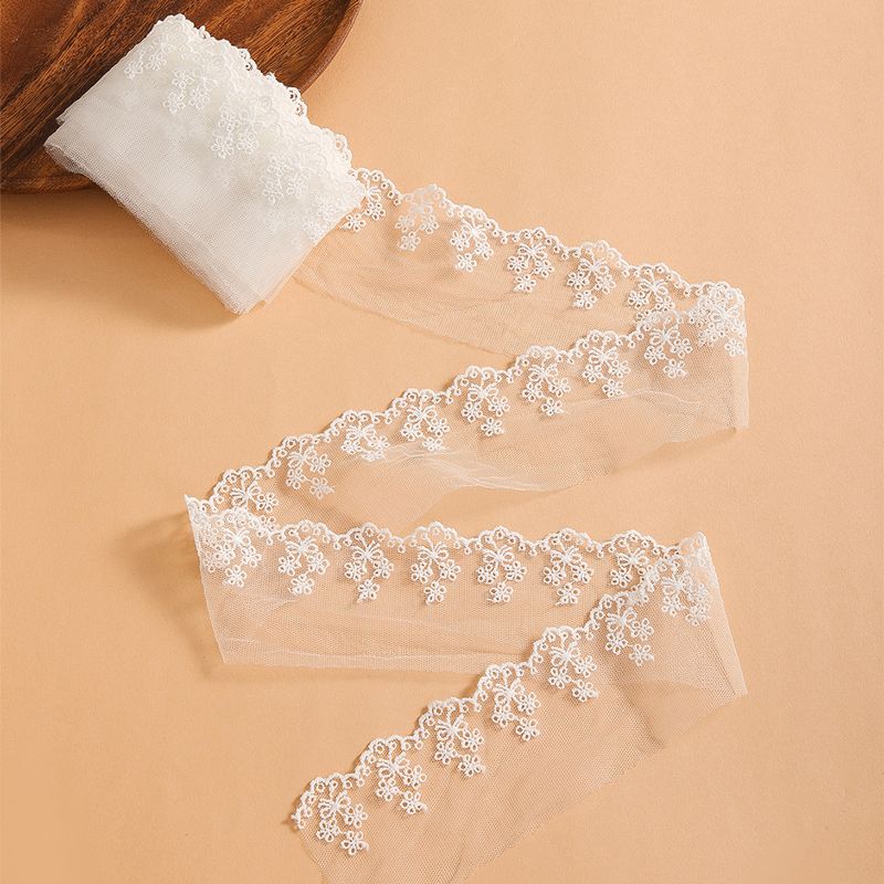 Single-sided mesh lace plain white stock available for sale, size 5, width 5cm
