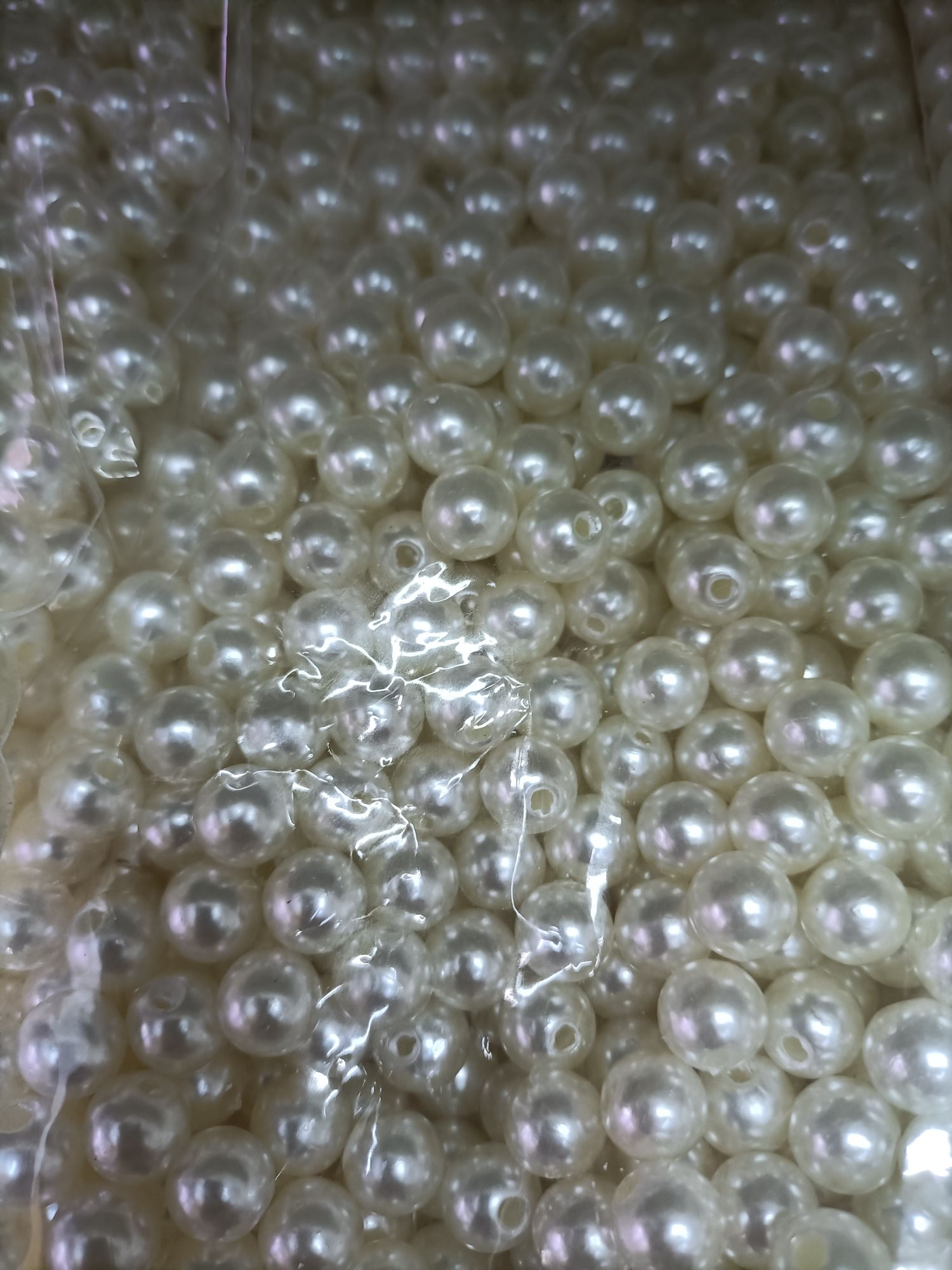 Zhen Ti 4-li water-polished transparent imitation pearl round beads, 50 jin each piece 01