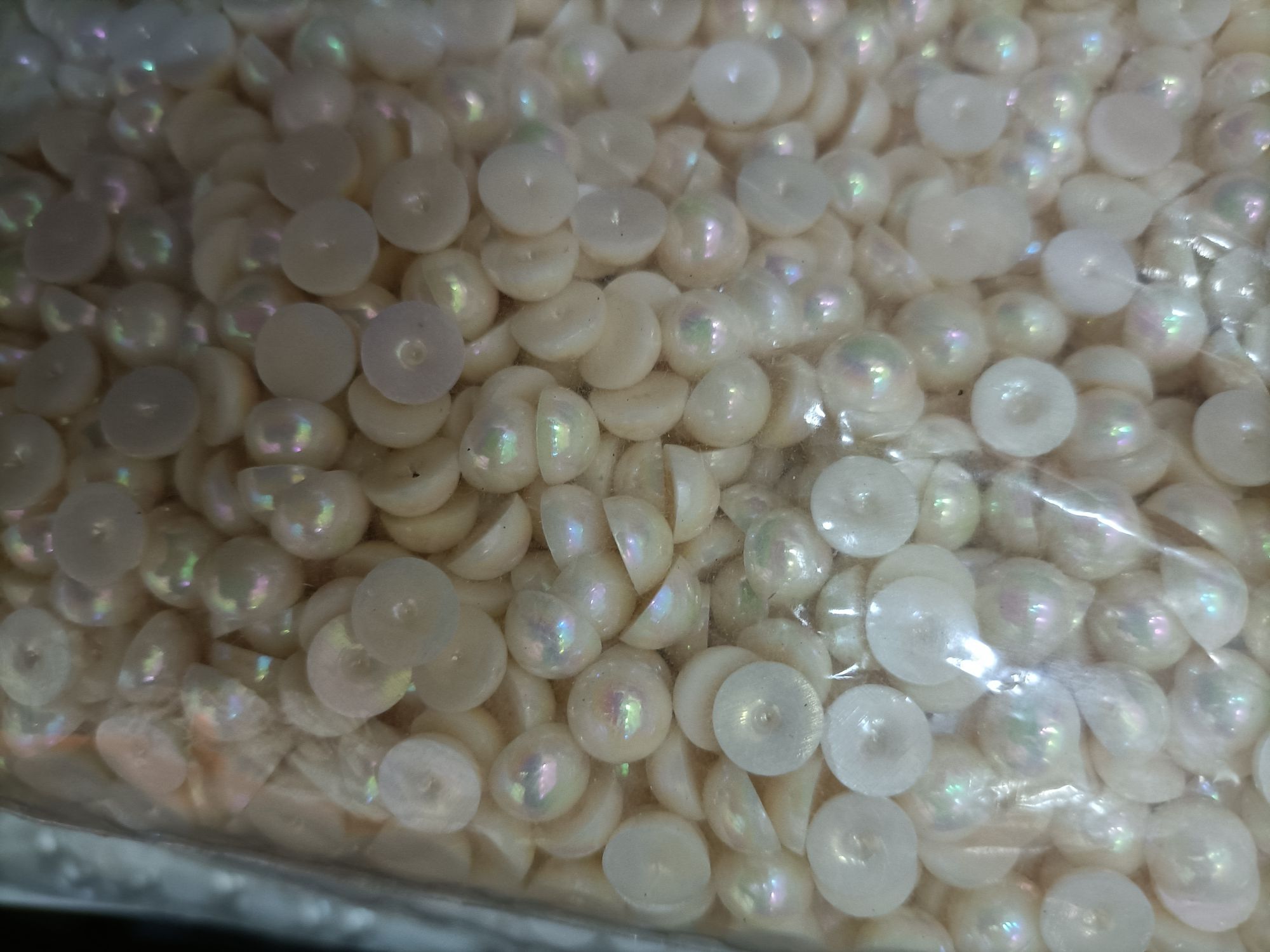 Zhen Ti 8-inch half-sided AB color, 50 jin each piece of imitation pearl round beads 01