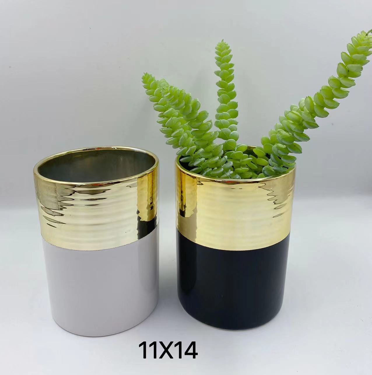 Ceramic isolation electroplated flowerpot Specification image