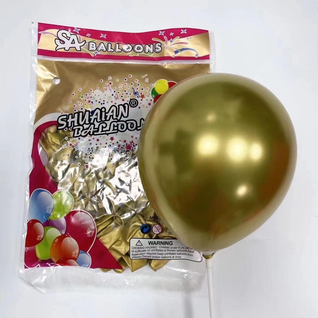 Metallic color balloons, cross-border e-commerce candy balloons, colorful party decorations, best-selling items, aluminum film printed round balloons, birthday decorations, new store opening Item Picture