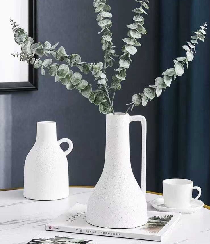 A modern high-temperature ceramic handle vase from Northern Europe details Picture