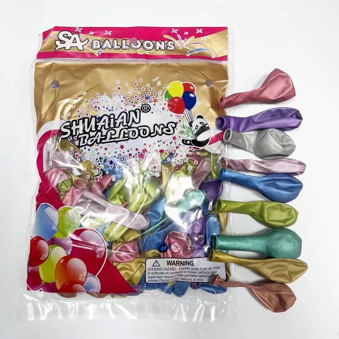 Metallic color balloons, cross-border e-commerce candy balloons, colorful party decorations, best-selling items, aluminum film printed round balloons, birthday decorations, new store opening