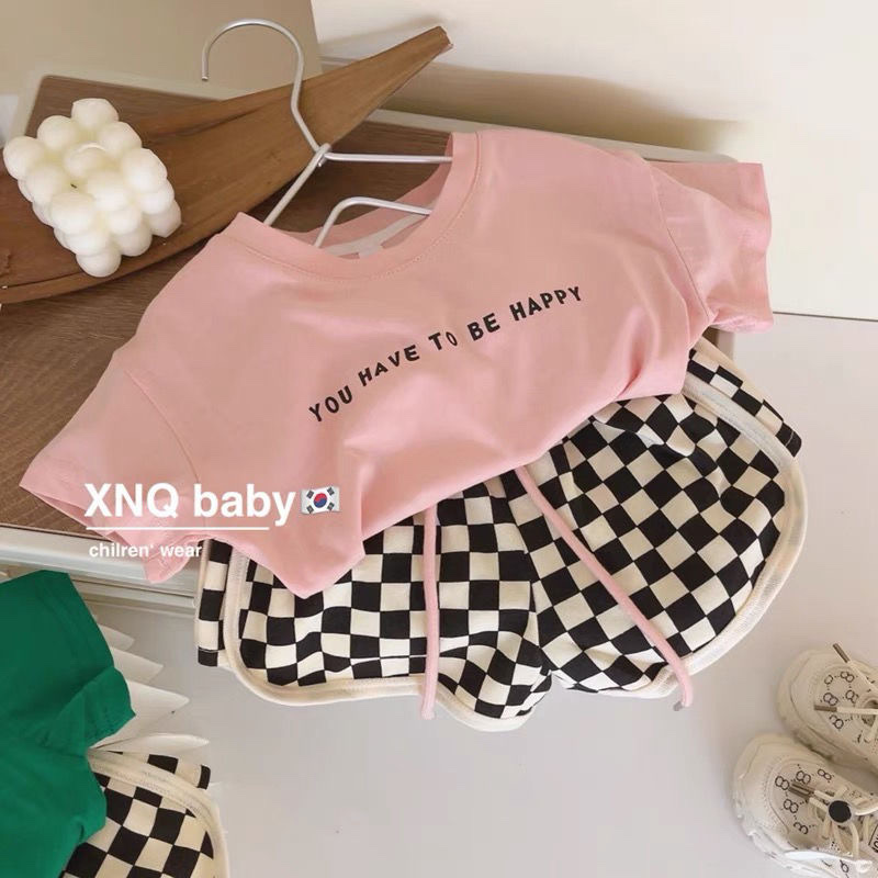 女童夏装2022夏季新款男女童运动套装儿童字母短袖宽松短裤两件套