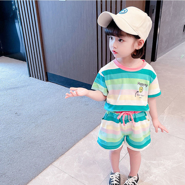 女童运动套装夏季2022年新款洋气女宝宝衣服时髦儿童装夏装两件套