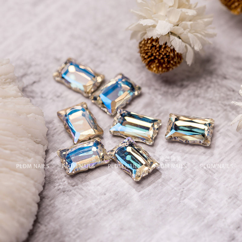 Nail art accessories: Rectangular magic mirror diamond, popular diamond jewelry, bestseller mirror super shiny water diamond, flat-bottomed irregular-shaped diamond jewelry 5001 detail image 7