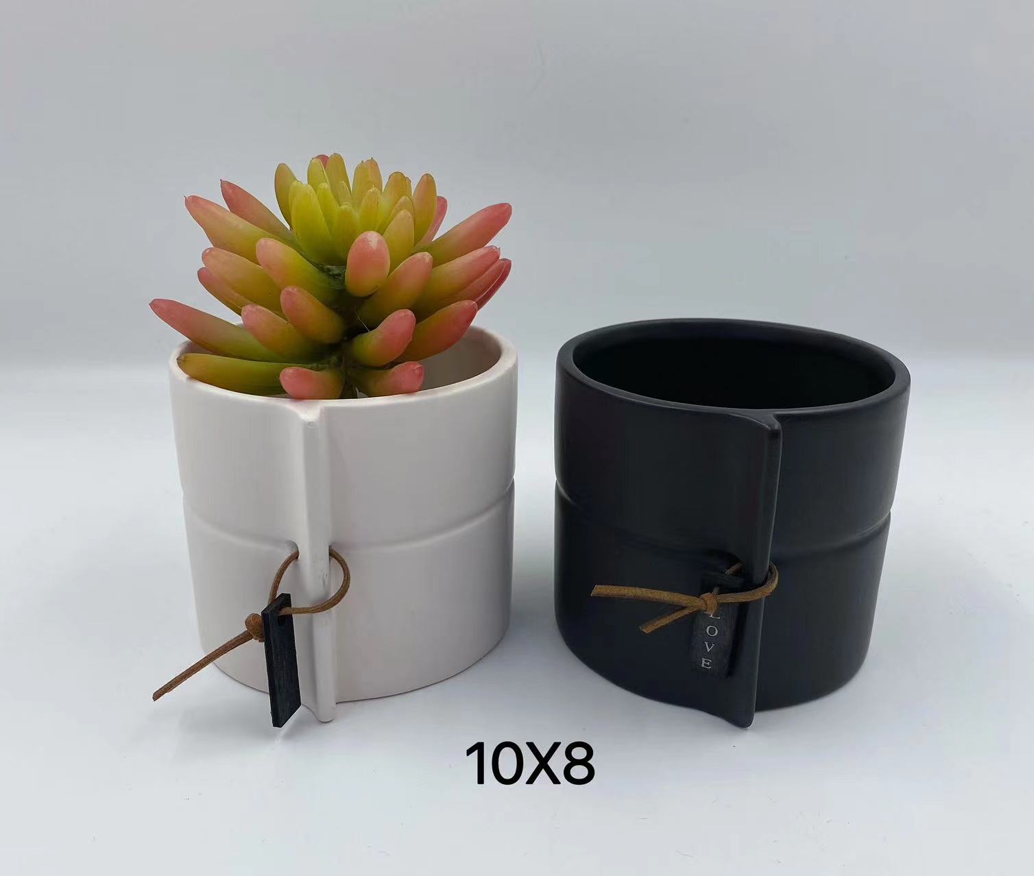 Matte white and black hanging card flower POTS details Picture