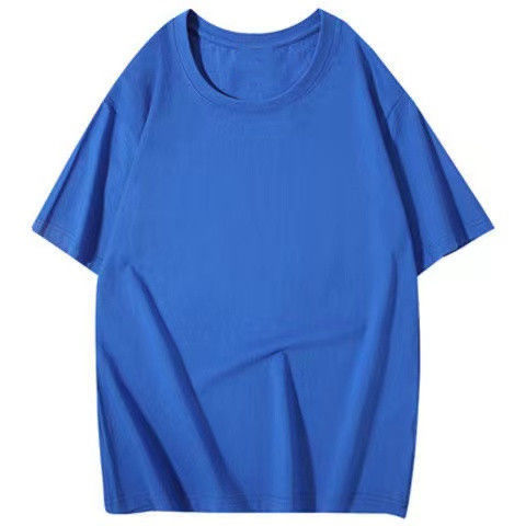 270g heavy-duty pure cotton loose T-shirt with a small neckline, solid color hip-hop West Coast base layer, American short-sleeved details Picture