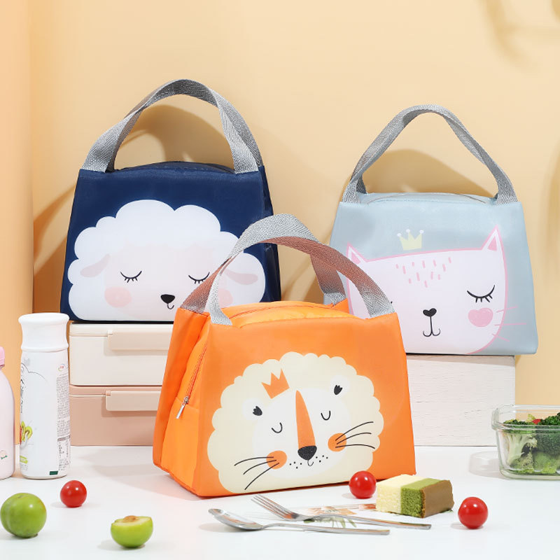 双面图案卡通 牛津布保温便当包饭盒包手提 学生带饭午餐包饭盒袋详情图2