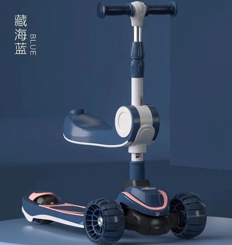 2021年新款多功能儿童两用发光滑板车 童车厂家直销