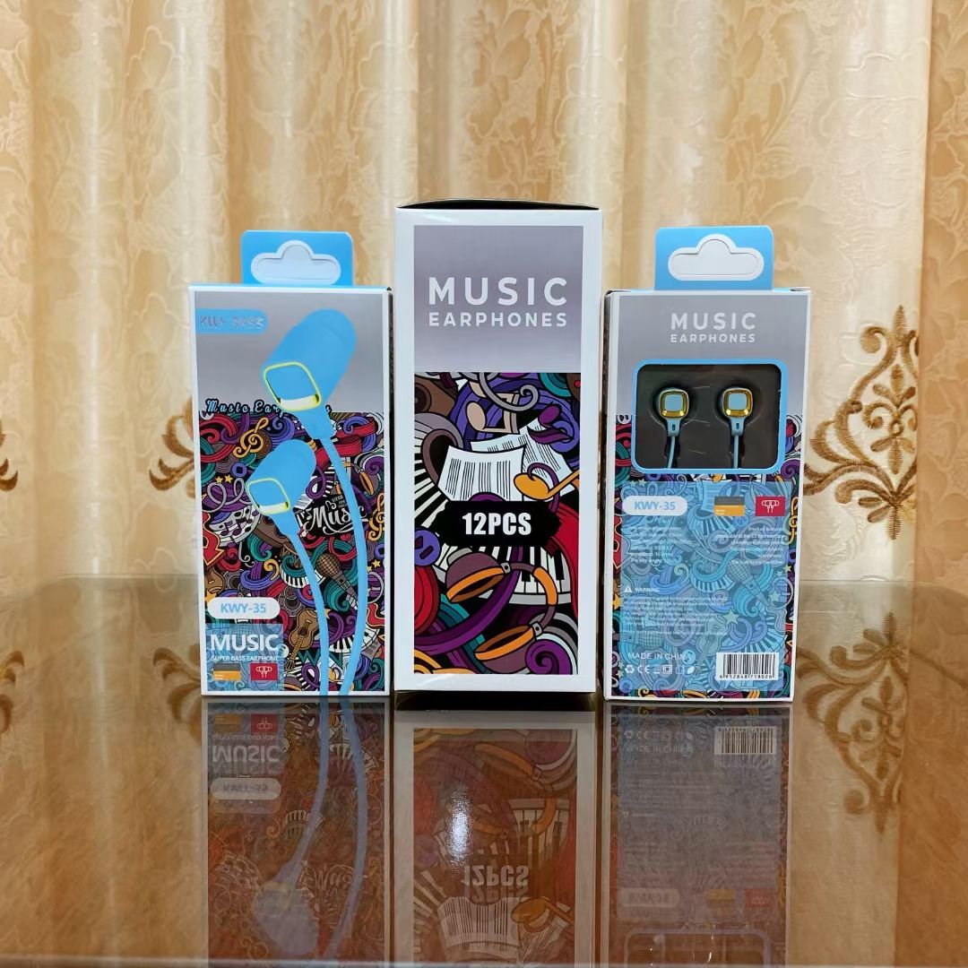 Guangdong Sogo brand headphones, KWY-35 headphones, mobile phone headphones, headphones with labels, ear tips, ear labels Item Picture