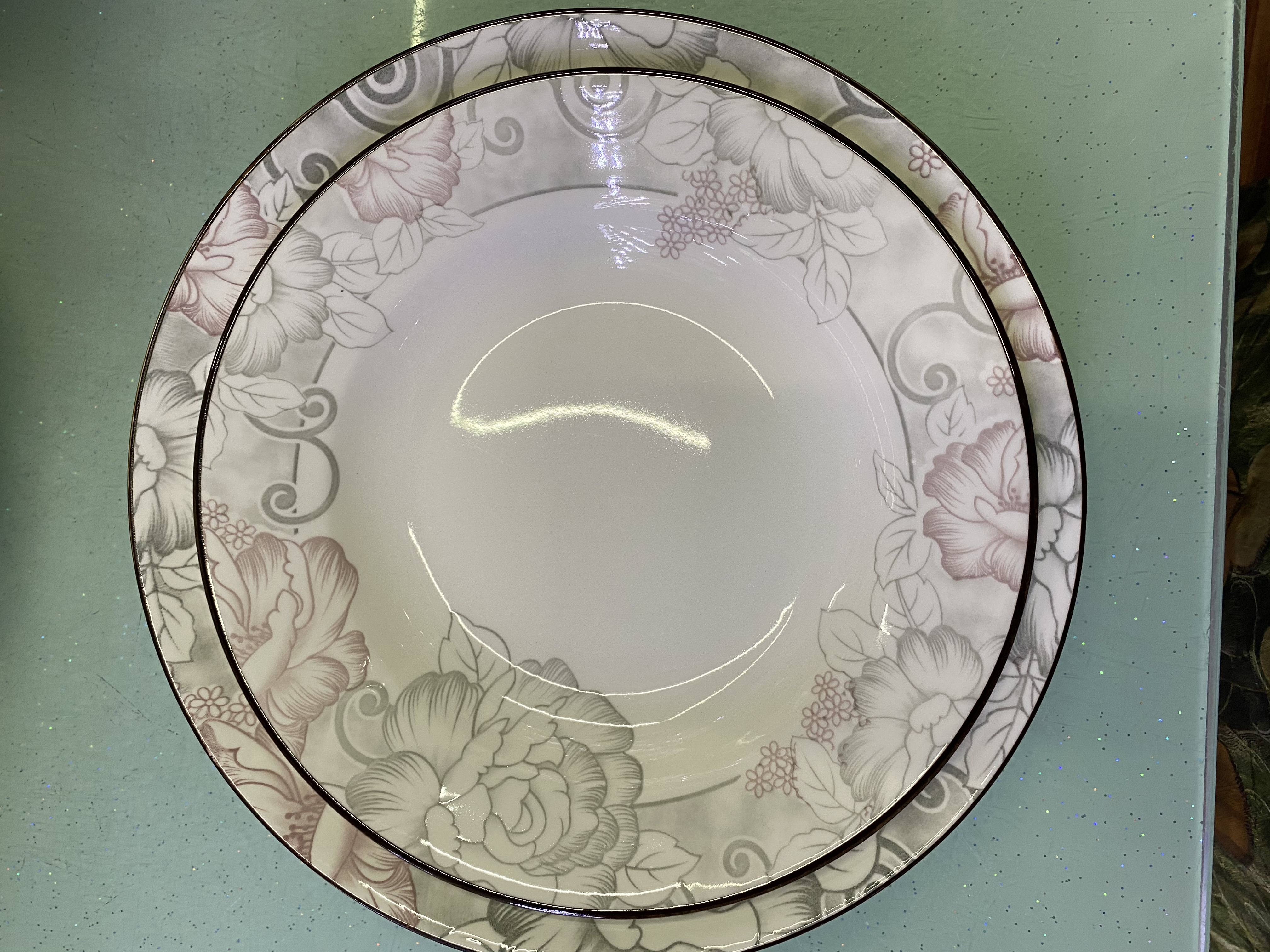 Each 7-inch auspicious peony soup plate consists of 60 pieces and is priced at 2.5 yuan details Picture
