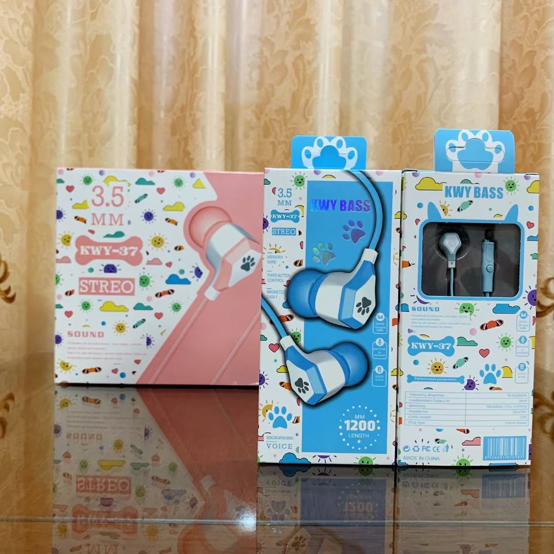 Guangdong Sogo brand headphones, KWY-37 headphones, mobile phone headphones, headphones with labels, ear tips, ear labels Item Picture