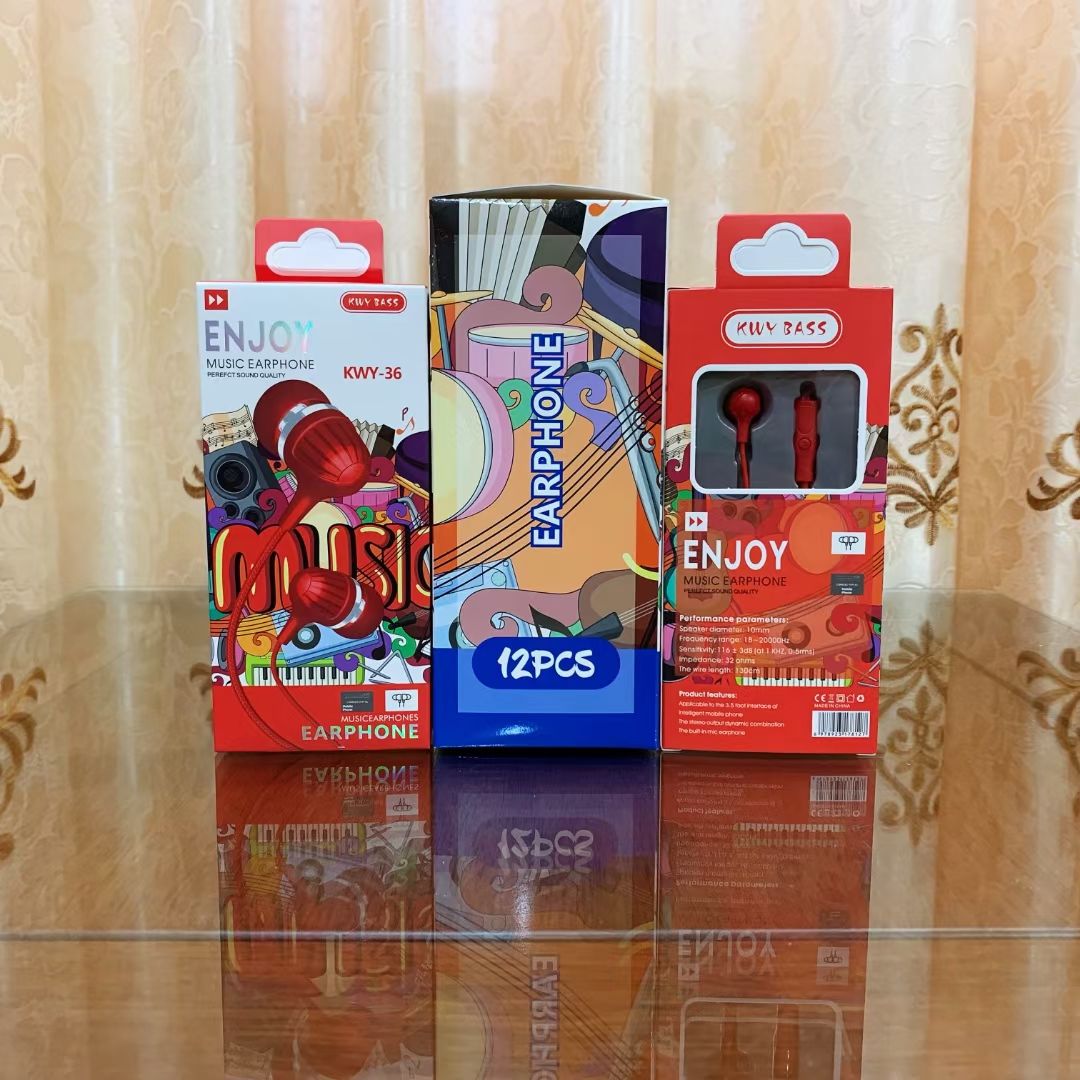 Guangdong Sogo brand headphones, KWY-36 headphones, mobile phone headphones, headphones with labels, ear tips, ear labels Item Picture