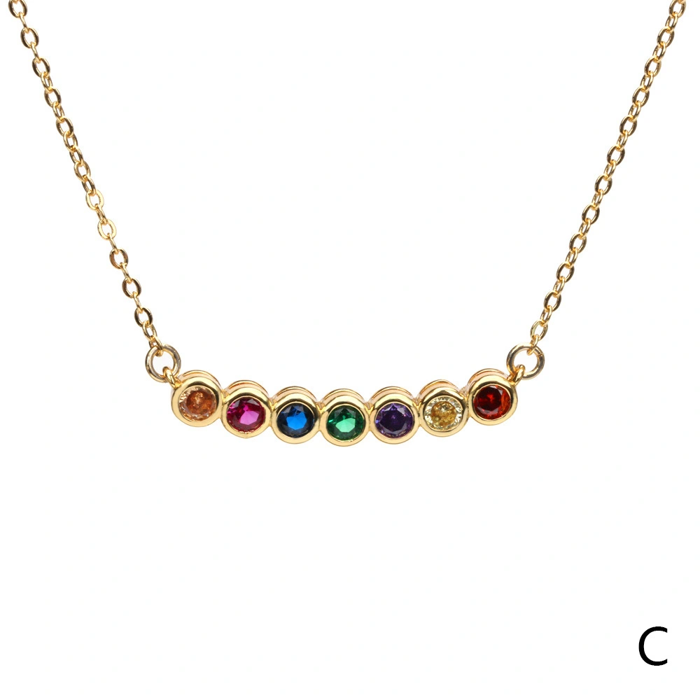 A fashionable lady's necklace features a row of slightly inlaid round zircon pendants and a collarbone chain. It is a niche design and elegant necklace accessory detail image 5