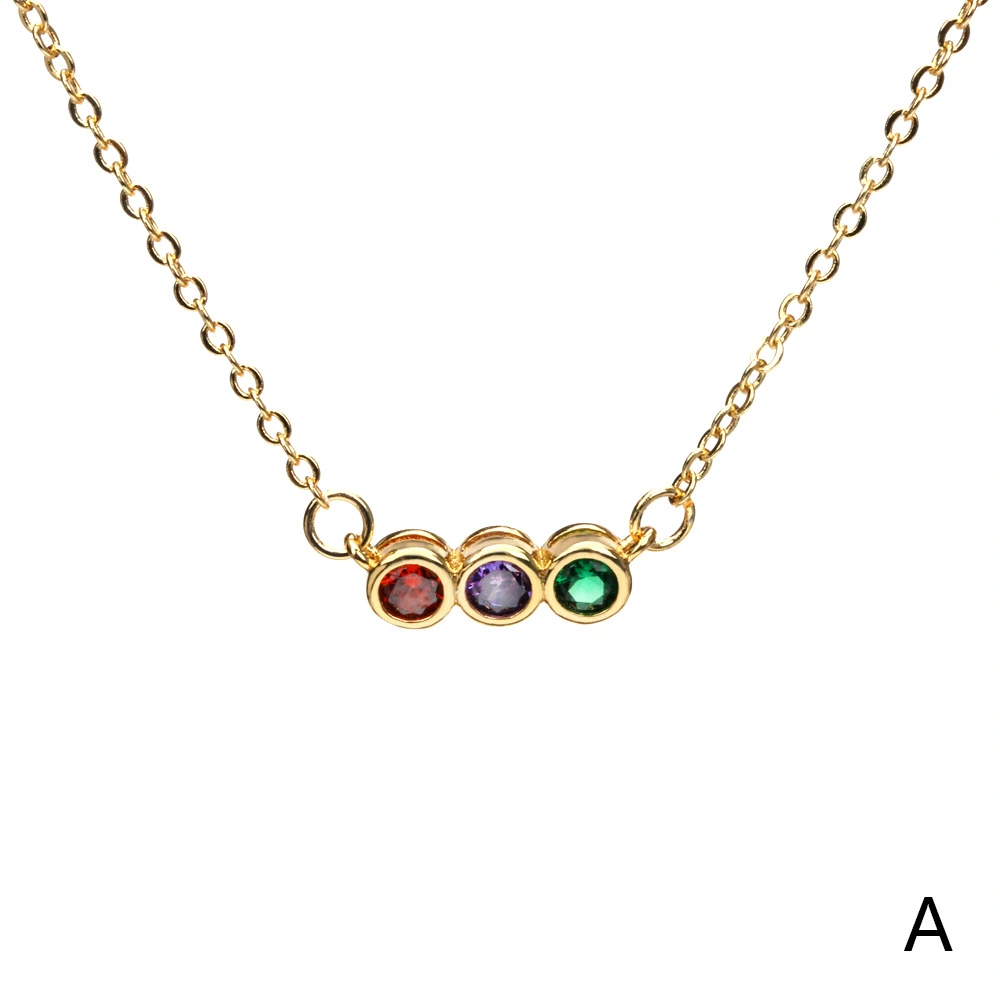 A fashionable lady's necklace features a row of slightly inlaid round zircon pendants and a collarbone chain. It is a niche design and elegant necklace accessory detail image 3