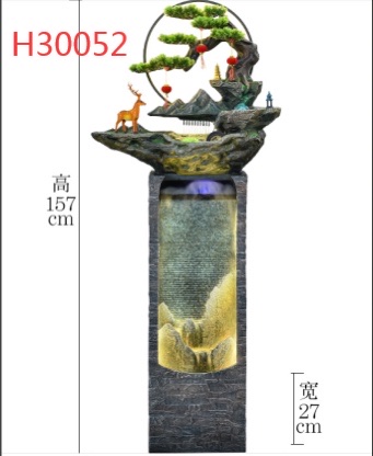 Water flow bonsai, atomized rockery, home decoration, water flow curtain wall, feng shui wheel, water ball, LED lighting, decorative design, creative decorative handicrafts Item Picture