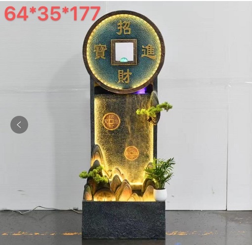 Water flow bonsai, atomized rockery, home decoration, water flow curtain wall, feng shui wheel, water ball, LED lighting, decorative design, creative decorative handicrafts