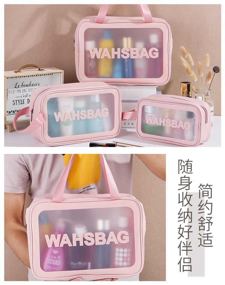Pvc Makeup Bag New W Large Capacity Portable Female Travel Transparent Waterproof Toiletry Bag Storage Bag Handbag undefined
