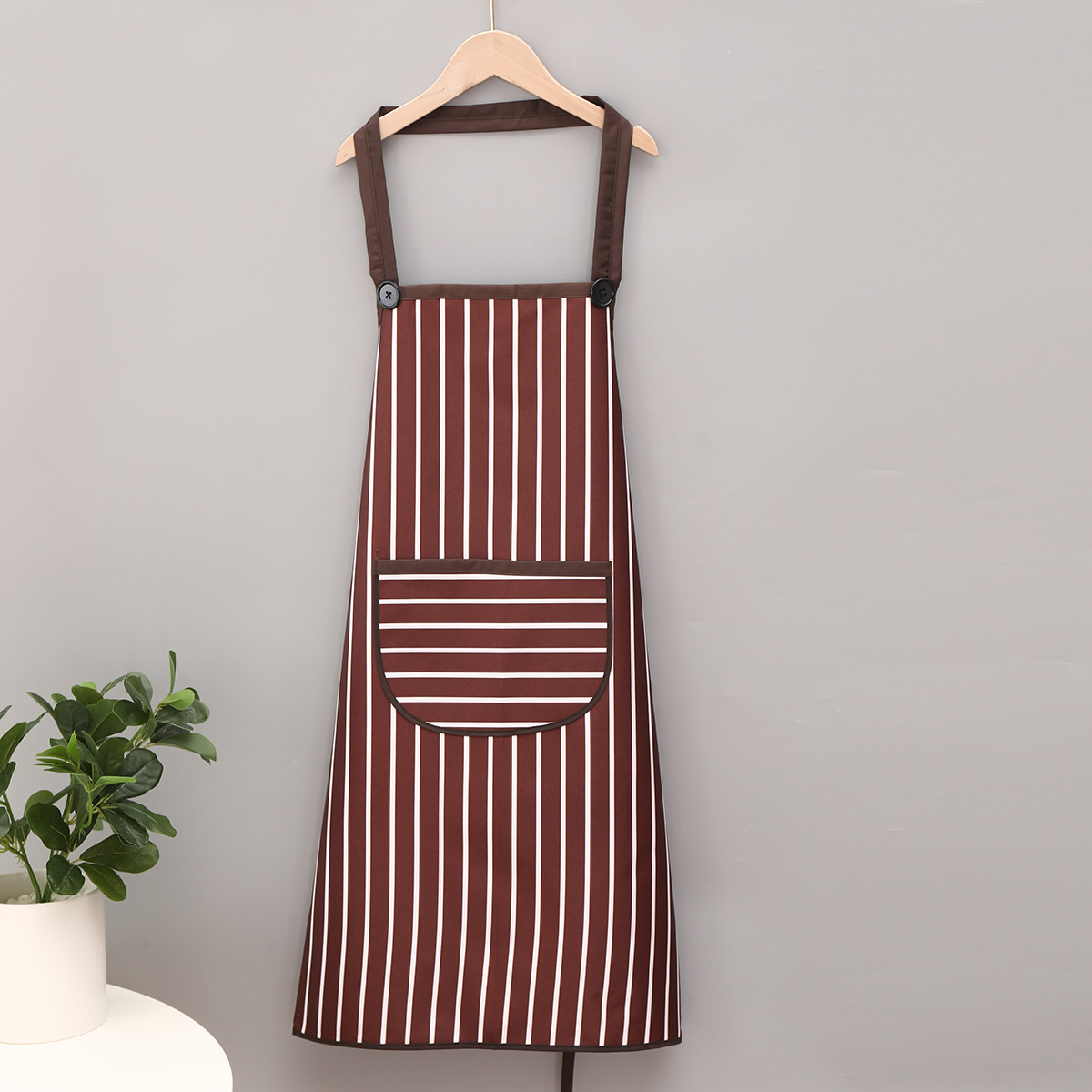 New household apron, striped halter apron, waterproof apron, wholesale advertisement, Korean version apron details Picture