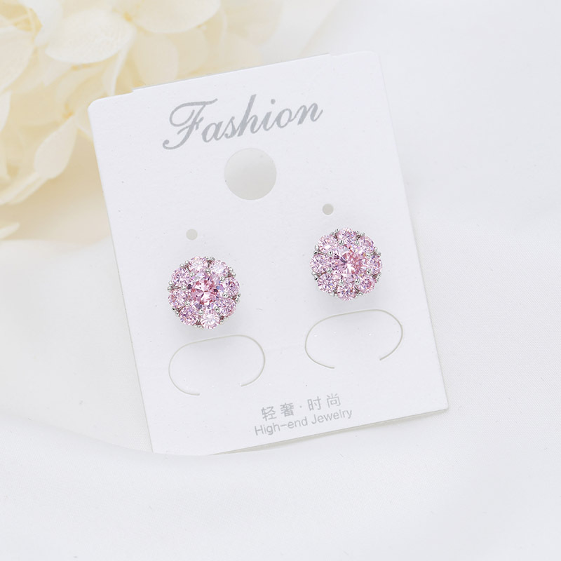 s925 Silver Needle Douyin women's Zircon geometric earrings with rotating stud earrings detail image 8