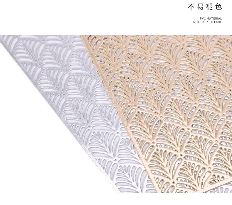 European-style placemats, square PVC Western placemats, Japanese-style European-style heat insulation pads, table MATS and bowl MATS are easy to wash and dry quickly Specification image