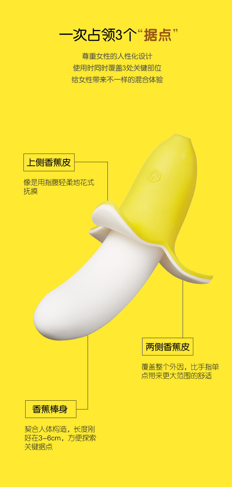 小香蕉震动/电动自卫器/成人情趣用品白底实物图