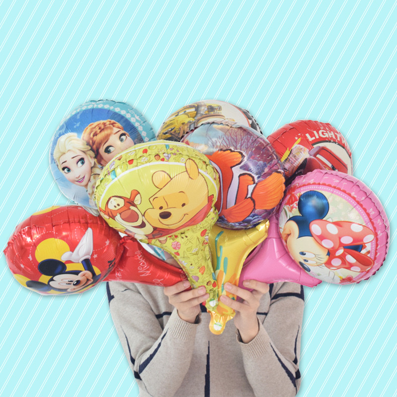 气球卡通手持棒微商扫码广告活动儿童玩具铝膜气球图