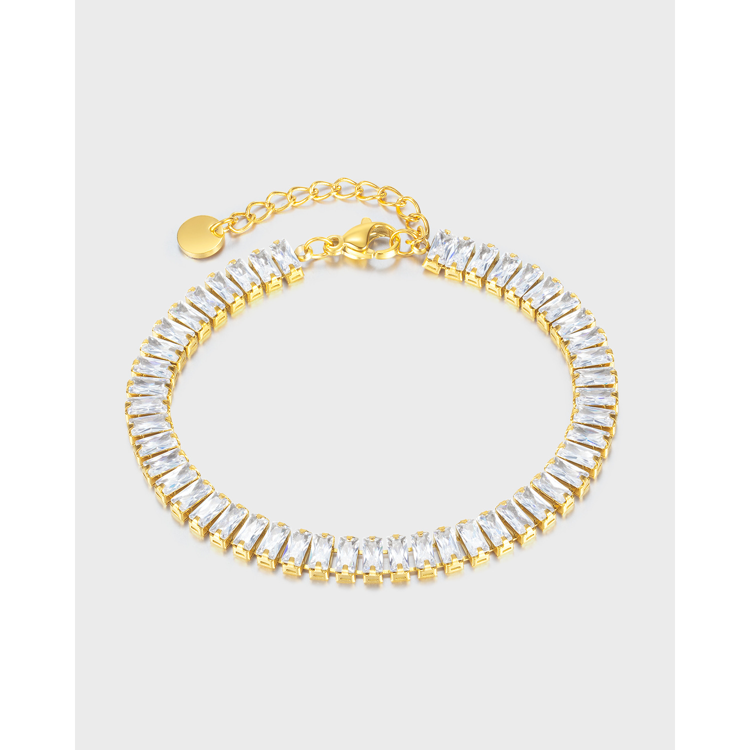 Cross-border source European and American personalized creative square zircon bracelet, fashionable and light luxury new style