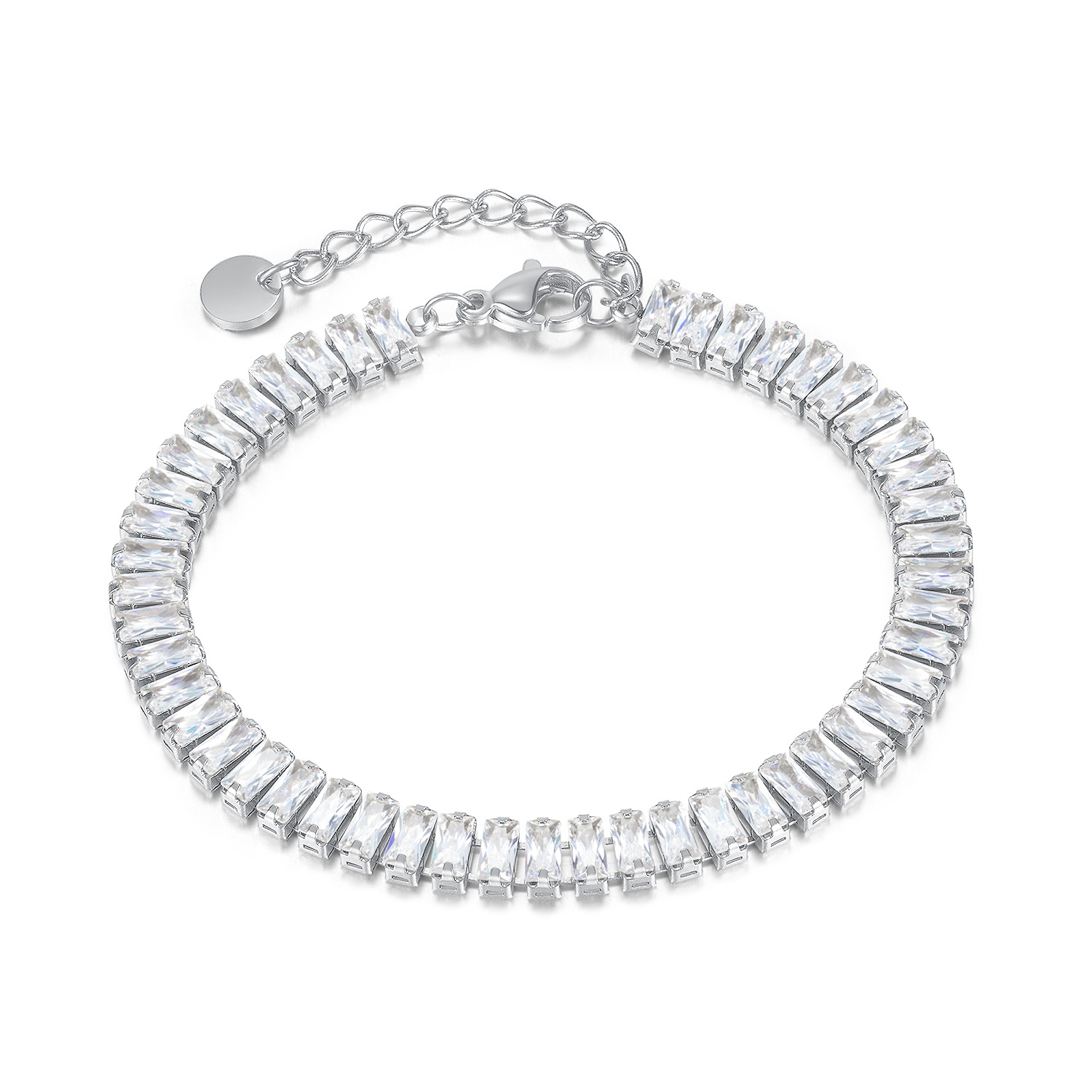 Cross-border source European and American personalized creative square zircon bracelet, fashionable and light luxury new style detail image 5