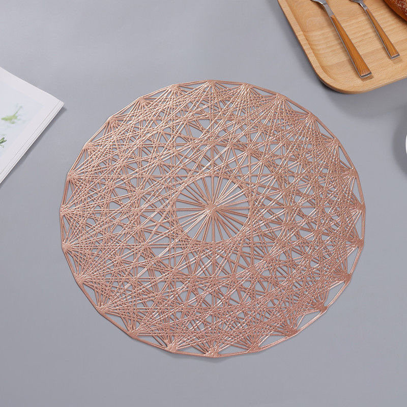 Six 笀 star heat-resistant table mat, PVC heat-insulating table mat, round household anti-slip placemat, oil-resistant Western placemat, high-end Application Scenario
