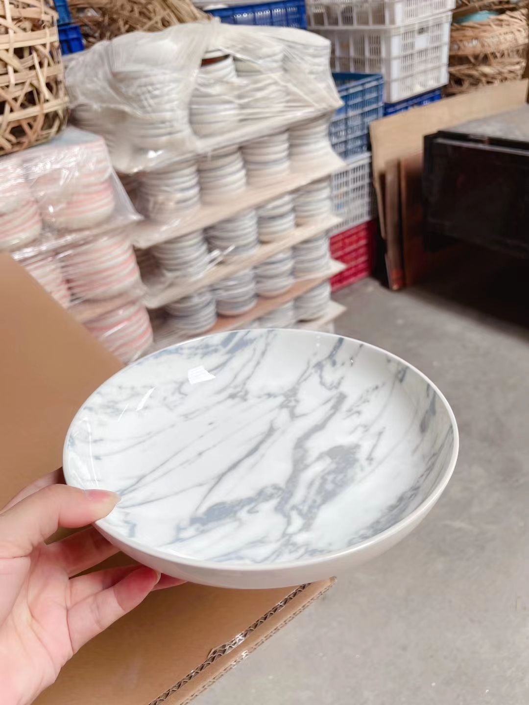 方圆陶瓷大理石特色西餐牛排餐盘饭碗系列网红西餐盘FY6858888详情图3