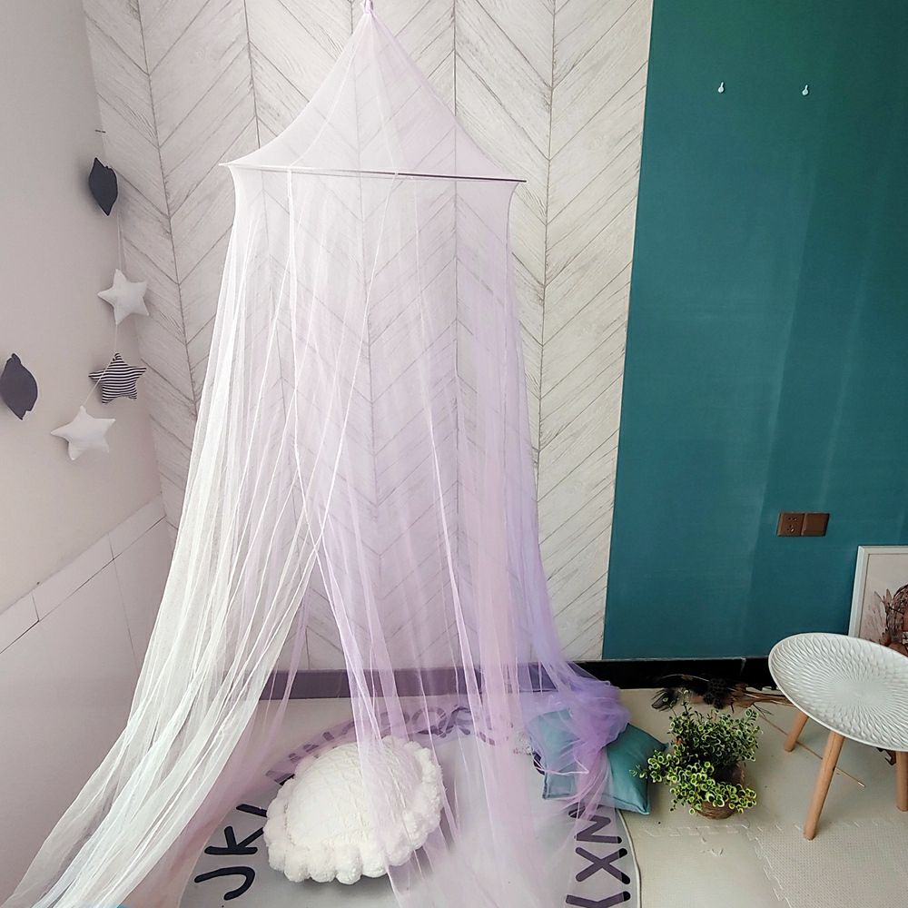 成人圆顶钢丝蚊帐 彩色彩虹加密折叠蚊帐 学生儿童宿舍吊挂蚊帐详情图2