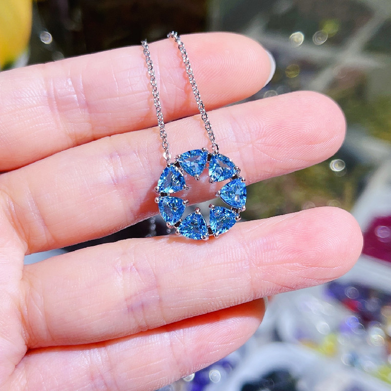 Rainbow Pendant Series AAA Zircon crystal inlaid from the original factory, simple yet elegant gold-plated colored zirconium Application Scenario
