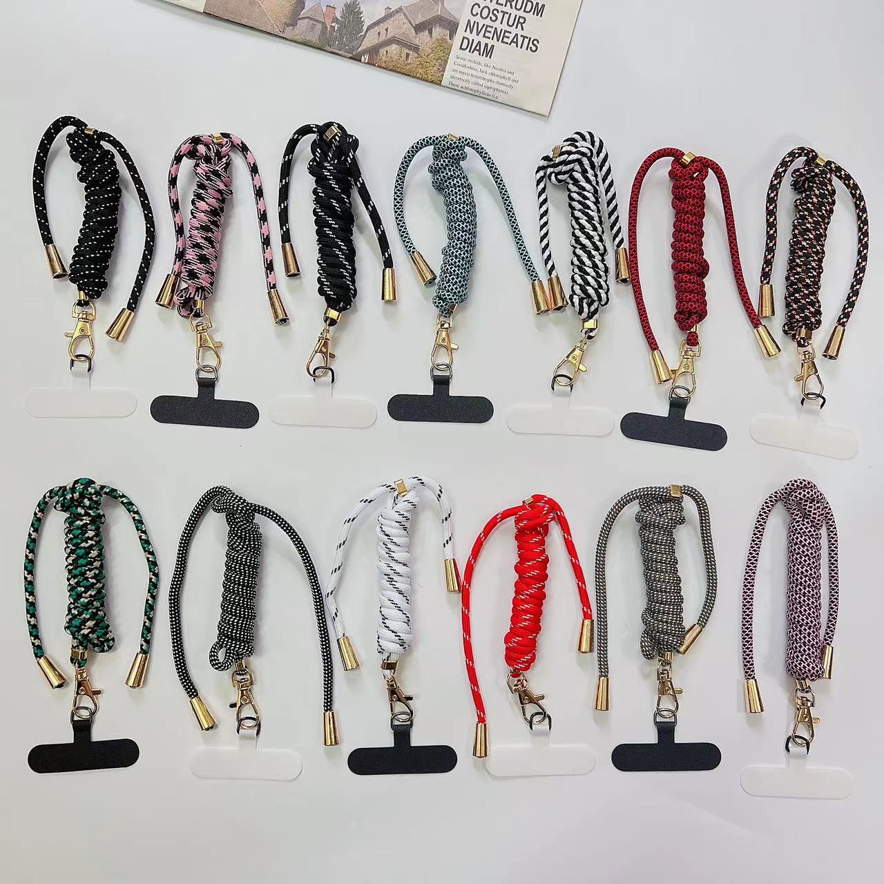 手机挂绳/彩绳/垫片白底实物图