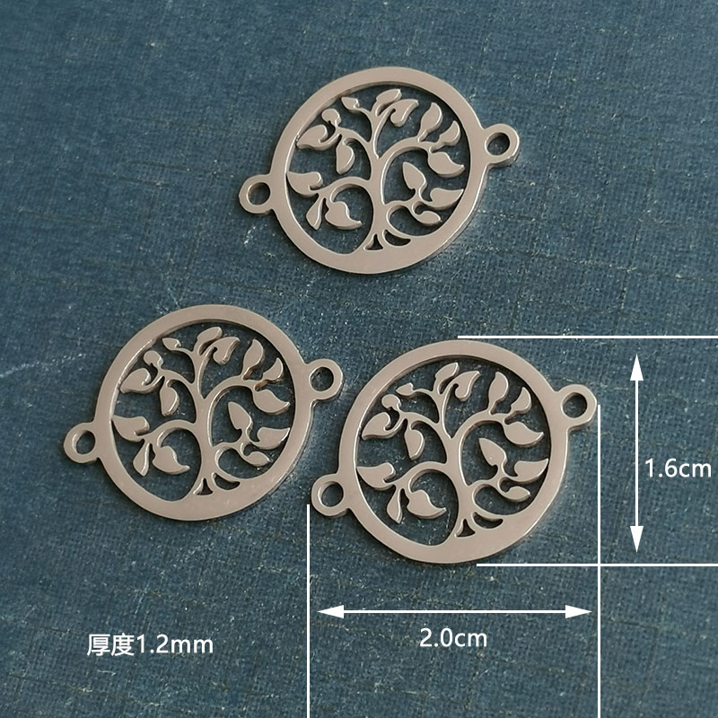 Hollowed-out life tree pendant, titanium steel pendant, tree-shaped bracelet pendant, DIY jewelry accessory Hollowed-out life tree pendant, titanium steel pendant, tree-shaped bracelet pendant, DIY jewelry accessory