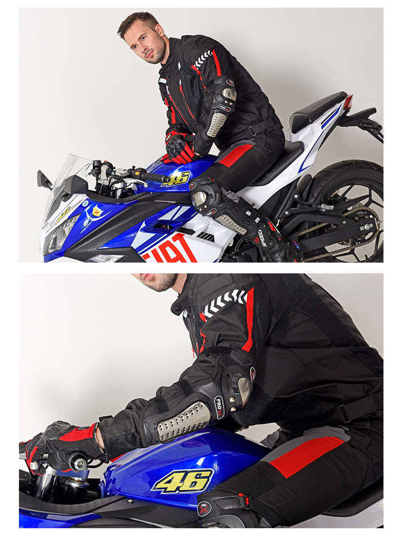 PRO X Motorcycle Protective Gear Knee and Elbow Guard Four-piece Set Stainless steel Riding Rider anti-fall protective gear for off-road use detail image 6