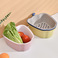 Y123-580家用创意苹果造型塑料沥水篮厨房双层双色果蔬镂空沥水篮图