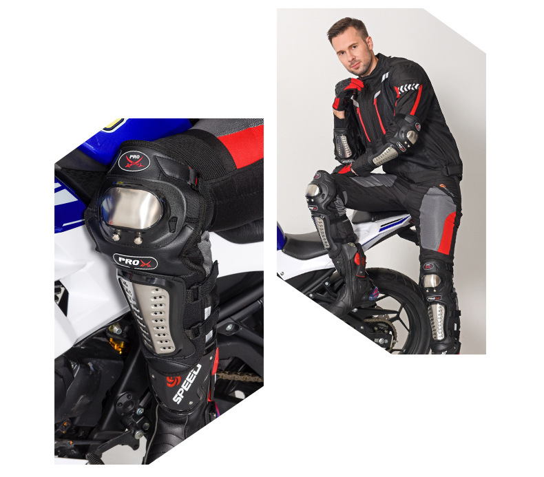 PRO X Motorcycle Protective Gear Knee and Elbow Guard Four-piece Set Stainless steel Riding Rider anti-fall protective gear for off-road use detail image 8