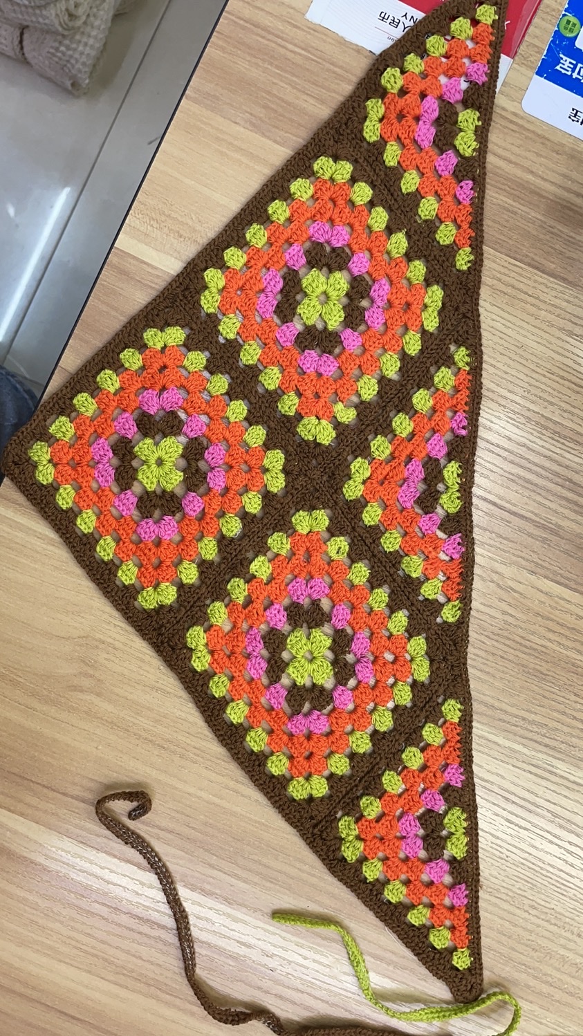 Fabric, clothing accessories, lace, multi-color triangular scarf details Picture