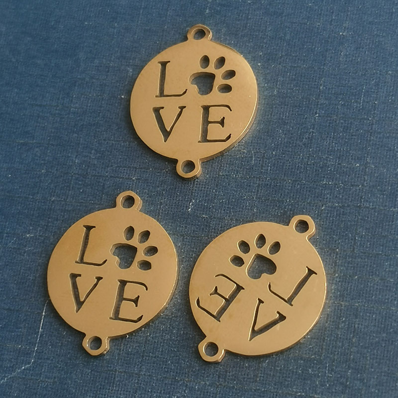 Titanium steel animal dog paw pendants, cross-border best-selling stainless steel love jewelry accessories wholesale in Europe and America details Picture