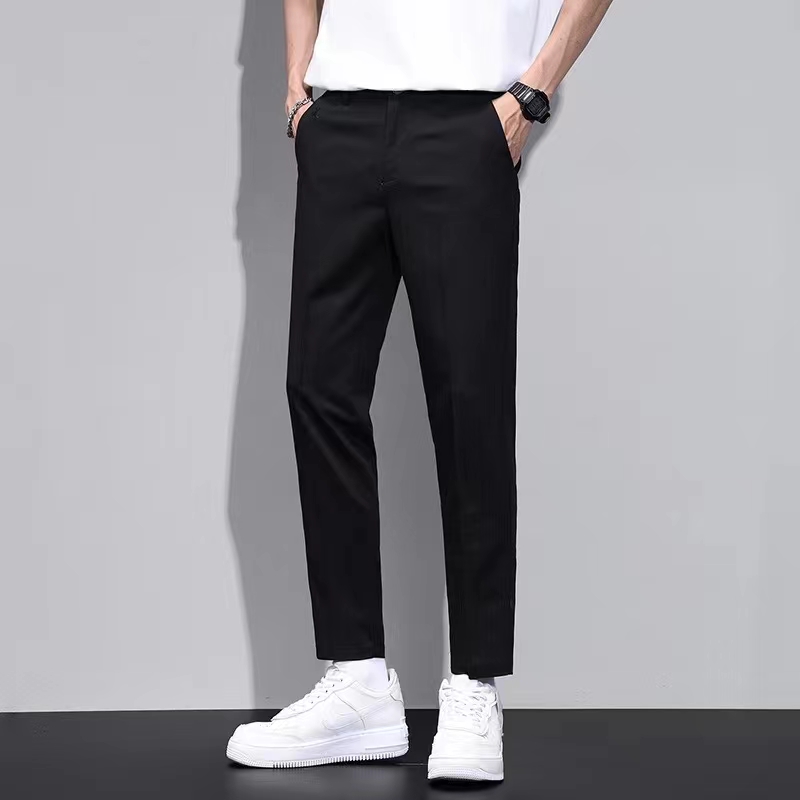 男士西装裤子外穿韩版潮流夏季薄款9九分西裤直筒西装休闲裤男8分详情图2