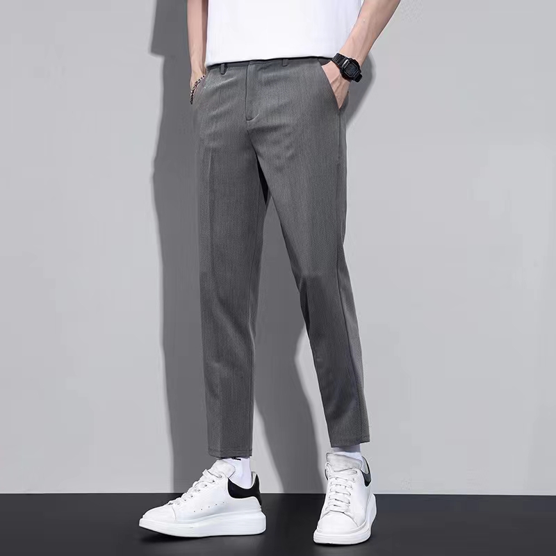 男士西装裤子外穿韩版潮流夏季薄款9九分西裤直筒西装休闲裤男8分详情图7