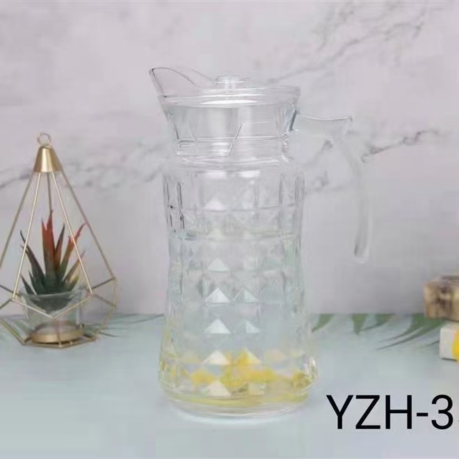 YJZH-33  青苹果玻璃冷水壶 带盖扎壶玉米果汁壶啤酒壶西餐厅续水壶饮料壶详情图2