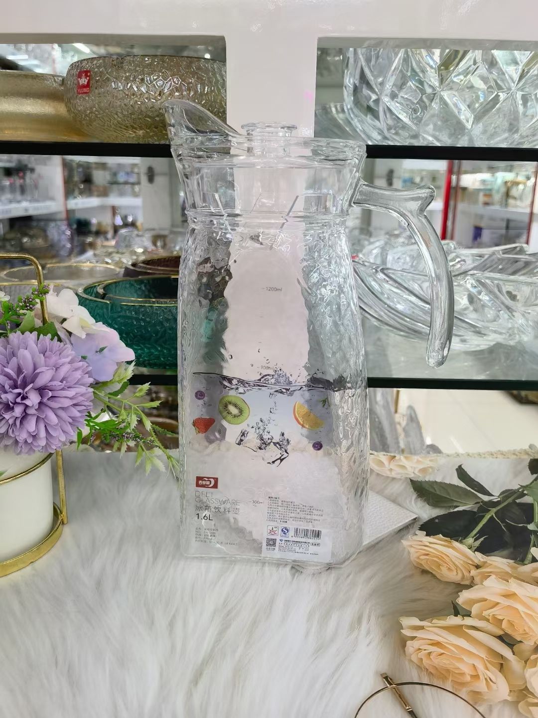 EH1034A   冰箱冷水壶 饮料壶 锤纹1.6L