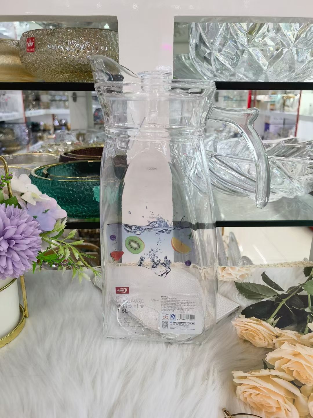 EH1034光面   冰箱冷水壶 饮料壶 锤纹1.6L