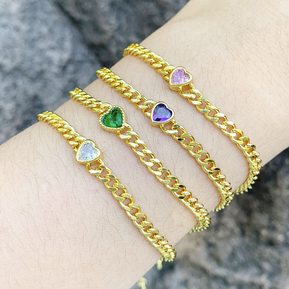 European and American cross-border retro, niche and cold style chain bracelet for women, Instagram trendy, individual and simple Cuban chain bracelet