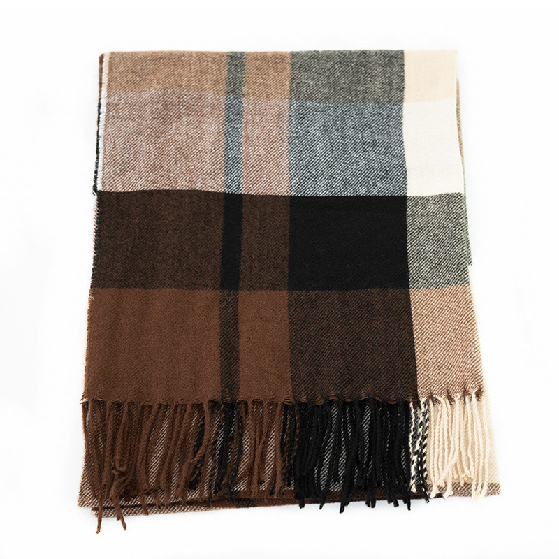 Japan And South Korea Fashion Autumn Winter 2022 New Classic Plaid Scarf Imitation Cashmere Scarf Shawl Warm And Thick Multi-Purpose Scarf undefined