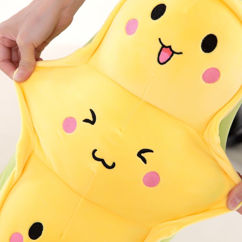 No. 1 Pea Cartoon, pea plush toy, long throw pillow, creative pea pod doll, gift for girls sleeping on the bed Item Picture
